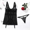 Sexy Set Sexy Lace Lingerie Dress Transparent Mini Sleepwear Thongs Hot Exotic Clothes Babydoll Sheer Mesh Body 230808