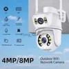 Объектив видеонаблюдения 8MP 4K PTZ Wi-Fi IP-камера Двойной объектив Защита безопасности Ai Монитор человека На открытом воздухе Водонепроницаемая ночная камера видеонаблюдения YQ230928