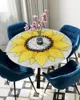 Tovaglia Girasole Mandala Nero Bianco Rotondo Con Bordo Elastico Protettore Tovaglia Rettangolare In Poliestere Impermeabile