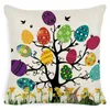 Happy Easter Wholesale Bunny Easter Egg Throw Pillow Cover with Zipper Linen Cushion Home Sofa Decor Supplies 45X45cm