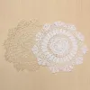 Mats & Pads Whole- 2 Colors 30cm Pastoral Round Hand Crocheted Cotton Doilies Flower Shape Placemat Coasters Table Decorative 299f