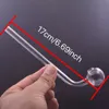 Wholesale 17cm Bent smoking hand pipes Big thick heady clear pyrex glass collect Tester Straw Tube pipe