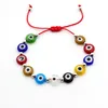 S3827 Fashion smycken turkisk symbol Evil Eye Glaspärlor armband handgjorda väv blå ögon pärlband armband