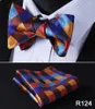 Taschentücher Kariert Seide Jacquard Gewebt Männer Schmetterling Selbst Fliege BowTie Einstecktuch Taschentuch Einstecktuch Anzug Set #RC1