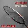 Badminton Rackets 100 Full Carbon Fiber Strung 10U Tension 2235LBS 13kg Training Racquet Speed Sports With Bags For Adult 230927