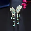 Dangle Oorbellen ThreeGraces Mooie Insect Vlinder Vorm Lange Lichtblauwe Zirkoon Voor Vrouwen Zomer Trendy CZ Sieraden ER862