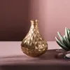 VASESヨーロッパの黄金花瓶の卓上装飾リビングルームアートデコ水耕栽培植物コンテナ装飾