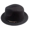 Berets lã fedora chapéu outono inverno aba larga feltro para mulheres homens panamá boné britânico topo jazz adulto bowler chapéus chapeau femme