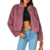 Womens Fur Faux Women Furs Cropped Long Sleeve Open Front Fuzzy Short Coat Outerwer Drop 230928