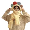 Ensemble de chapeaux, écharpes et gants pour femmes, vêtements 3 en 1, écharpe à capuche multifonctionnelle avec mitaines, casquette en peluche colorée pour l'hiver