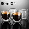 Nuova tazza di vetro a doppia parete resistente al calore Birra Tazza di caffè espresso Set Boccale di birra fatto a mano Bicchiere da tè Bicchieri di vetro da whisky Bicchieri2840