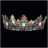 Haarschmuck Kmvexo Barock Royal Queen Crown Colorf Jelly Kristallstein Tiara für Frauen Kostüm Brautaccessoires 221109 Drop Deliv Dhlk1