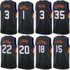 Maillots de basket-ball sérigraphiés DeAndre Ayton 22 Jusuf Nurkic 27 Kevin Durant 35 TJ Warren 21 Darius Bazley 55 Bradley Beal 3 Devin Booker 1 gagné hommes enfants femmes