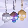 Dijes 2 uds. De acero inoxidable con diseño de calavera tallada para Halloween, colgantes de Metal huecos Multicolor para mujeres y hombres, collar DIY, regalos de joyería