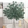 Decorative Flowers Simulated Plants Eucalyptus Branch Silk Fake Leaf Nordic Green Plant Wedding Decor Artificial Leaves Garden Balcony