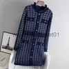 Grundläggande avslappnade klänningar Tingfly Women Winter Autumn Sticke Dress Houndstooth Button Decory Lady A Line Dress Knitwear Casual Mini Short Vestidos J230928