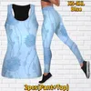 Damen-Leggings, Yoga-Set, elegant, 3D-gedruckt, Persia Hollow, Tank-Top, Trainingsstrumpfhose, Fitness, Fitnessstudio, Laufen, XS-8XL