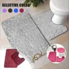 Tapis de bain 3 pièces, ensemble de tapis de salle de bain, de toilette, de douche antidérapante en flanelle, couverture de couvercle de maison, tapis de sol