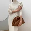 Casual Kleider Herbst Gestreiftes Kaschmir Kleid Für Frauen Chic 2023 Hohe Kragen Verdicken Gestrickte Vestido Damen Business Koreanische Strickwaren Winter