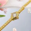 Wristwatches Fashion Gold Diamond Women's Bracelet Watch Steel Band Alloy Pattern Fine Quartz For Women Reloj V21