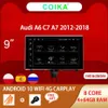 9 مشغل DVD للسيارة متعددة الوسائط لـ Audi A6 C7 A7 2012-2018 بما في ذلك BT WiFi Navi Music IPS Touch Sreen 4 64GB 8 Core GPS Stere327b