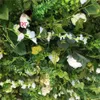 Piante verdi Rose Ortensia Penoy Fiore artificiale Muro per sfondo di nozze Ghirlande di fiori decorativi353v