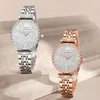 Armbandsur Mark Fairwhale Lady Luxury Full Diamond Women's Watch Quartz Sparkling Round Top Brand Female Watches 30m Waterproof 3330