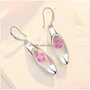 Dangle Chandelier Luxury Crystal Pink Calla Flower Earrings For Women Jewelry Trendy Sterling 925 Sier Lady Hooks Accessories Gift Dro Dh8O7