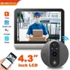 Sonnettes Tuya vidéo porte judas caméra WiFi 1080P interphone bidirectionnel 4.3 pouces moniteur LCD sans fil sécurité intérieure Protection Surveillance YQ230928
