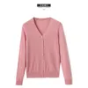 2023 Autumn New Fashion V-neck Worsted Wool Long Sleeve Cardigan New Korean Loose Solid Color Knitting Shirt