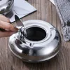 New Stainless Steel Ashtray with Lid Detachable Outdoor Cigarettes Tray Holder for Home Bedroom Office Tabletop Decoration