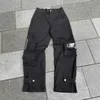 Men's Pants Y2K Pants Women Hippie Streetwear Oversize Pockets Cargo Trousers Harajuku Techwear Wide Pantne Style Trousers Women T230928