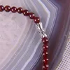 Kedjor Natural Garnet Graduerade runda pärlor halsband 17 tum smycken för present F190295P