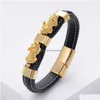 Charmarmband Mens Feng Shui Woven Leather Rope Chain Colorf Pixiu Guard for Health Wealth and Luck Jewelry 230215 Drop Delivery DHZCB