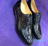 Zapatos de vestir de oficina de negocios de boda de cuero de cocodrilo para hombres