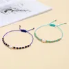 Bracelets de charme 12pcs / Set Bracelet de perles de pierre naturelle à la main réglable couleur chaîne de perles de cristal bijoux de mode pour femmes filles amis