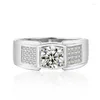 Anéis de cluster hombres anillos para homens amor promessa cavalheiro noivo casamento real s925 esterlina luxo jóias anel de noivado
