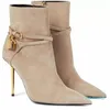 2023-Leather Boots 전리품 겨울 패션 여성 발목 부티 포드 자물쇠 여성 버클 스트랩 디자인 브랜드 유명한 파티 웨딩