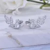 Vivian Boucles d'oreilles Western Empress Dowager Or Argent Plein Diamant Saturne Plumes Ailes Blé Oreille Goujons avec Diamant Boucles D'oreilles Mode Féminine