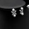 Necklace Earrings Set Funmode Bridal White Pearl Earring Simple Women's Two-piece FS419