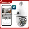 Lente CCTV LMAKOOK 6MP Lente Dupla E27 Lâmpada PTZ Câmera WiFi Interior 4MP Tela Dupla Auto Rastreamento Câmera de Vigilância de Segurança V380 PRO YQ230928