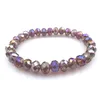 Bracciale con perline di cristallo sfaccettato viola AB colore 8mm per donna Braccialetti elastici stile semplice 20 pezzi / lotto Whole248t