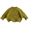 ジャケット秋の子供ロングスリーブニットコートソリッドベビーガール厚い温かいセーターカーディガンキッズボーイズニットジャケット幼児服