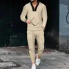 Men's Tracksuits 2023 Spring and Autumn New Men's Fashion Half Zip Pullover Long Sleeve T-shirt Set+Drawcord Elastic Sports Leisure Pants Set T230928