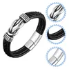 Charm Bracelets Male Wrist Chain Men Strap Magnetic Clasp Bangle Stainless Steel Closure Hand