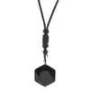 Pendant Necklaces Obsidian Spirit Pendulum Energy Stone Six-Pointed Star Necklace Men And Women Sweater Chain Jewelr284G