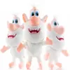 Muñecas de peluche Juguetes Rusia Dibujos animados Pequeño cerdo blanco Felpa Mono blanco Algodón suave Figuras de acción Juguetes Cooper Booba Buba Peluches regalo 1627cm 230928