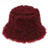 Cappelli a tesa larga Cappelli a secchiello FOXMOTHER Cappello a secchiello in pelliccia sintetica calda all'aperto in agnello Nero Solido Berretto da pesca soffice Panama Bob Pescatore Gorros Donna Inverno 230928