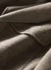 Wool Blends Wełniany wełniany długie rękaw jesienne Krótkie płaszcze biuro obroża Turndown grube luźne kurtki dla kobiet 230927