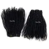 VMAE 100 % unverarbeitete Afro-Locken, gelockt, indisch, natürlich, weich, Farbe Nr. 1B, unbehandeltes reines Clip-in-Haar, Clip-in-Haarverlängerung für schwarze Mädchen und Frauen, kein Verheddern, kein Haarausfall